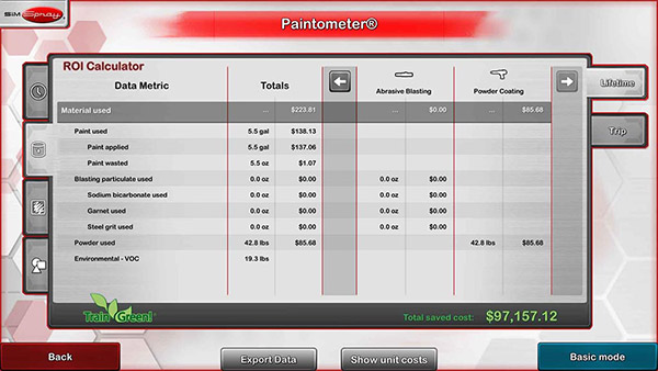 SimSpray Paintometer festék felhasználás SimSpray Paintometer festék felhasználás
