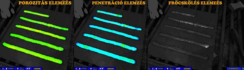Weldtrainer penetráció, porozítás, fröcskölés elemzés Weldtrainer penetráció, porozítás elemzés